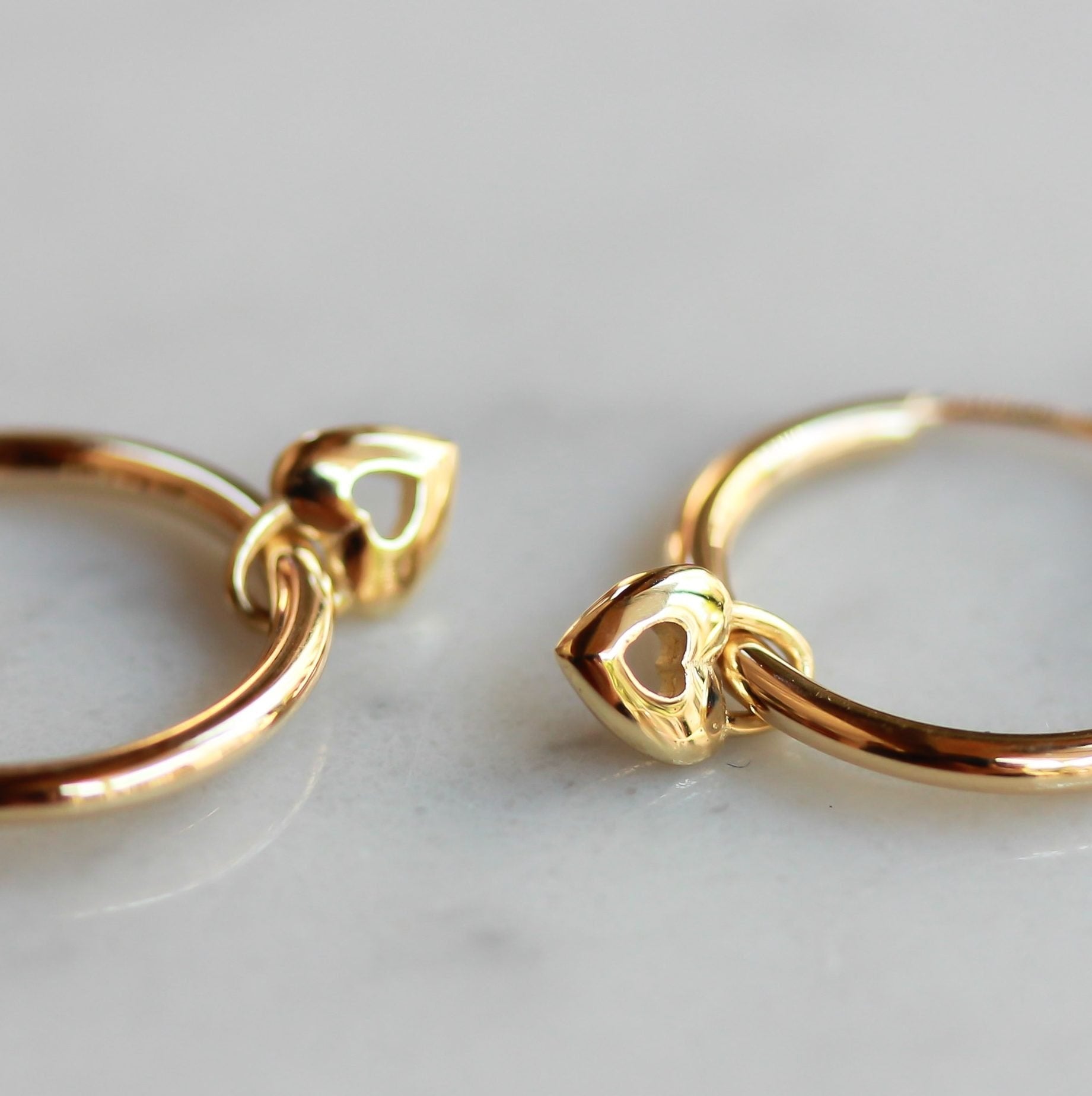 New Heart Hoop Earring 14K Gold – She-Ra Jewelry Global