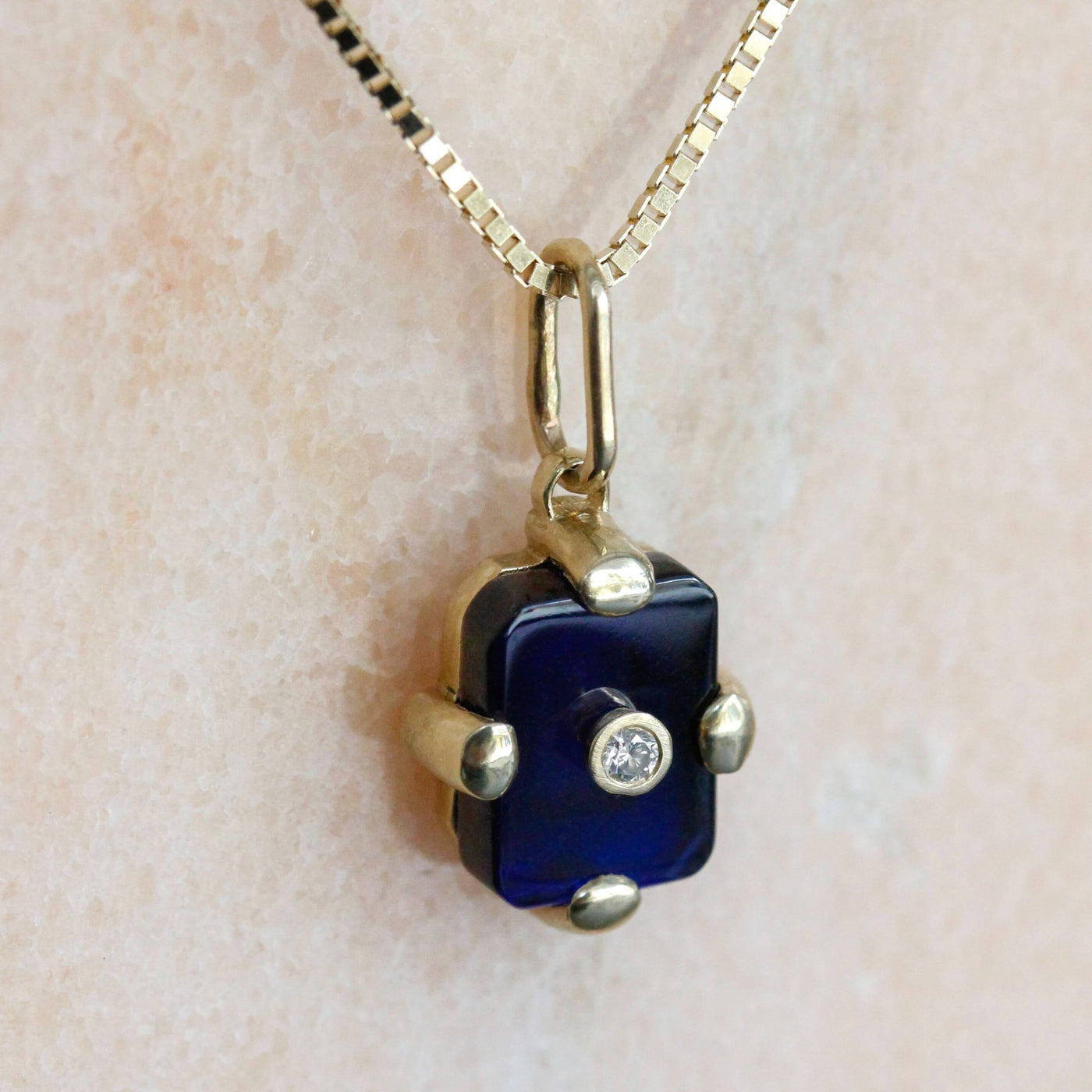 Midnight Necklace 14k Gold Lab Diamond & Sapphire Necklaces