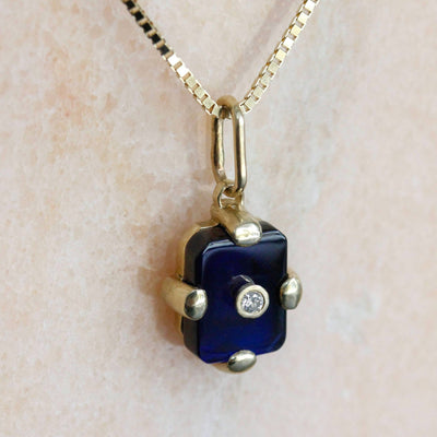 Midnight Necklace 14k Gold Lab Diamond & Sapphire Necklaces