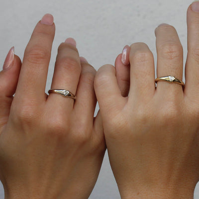 Celeste Heart Ring 14k Gold Lab Diamond Rings