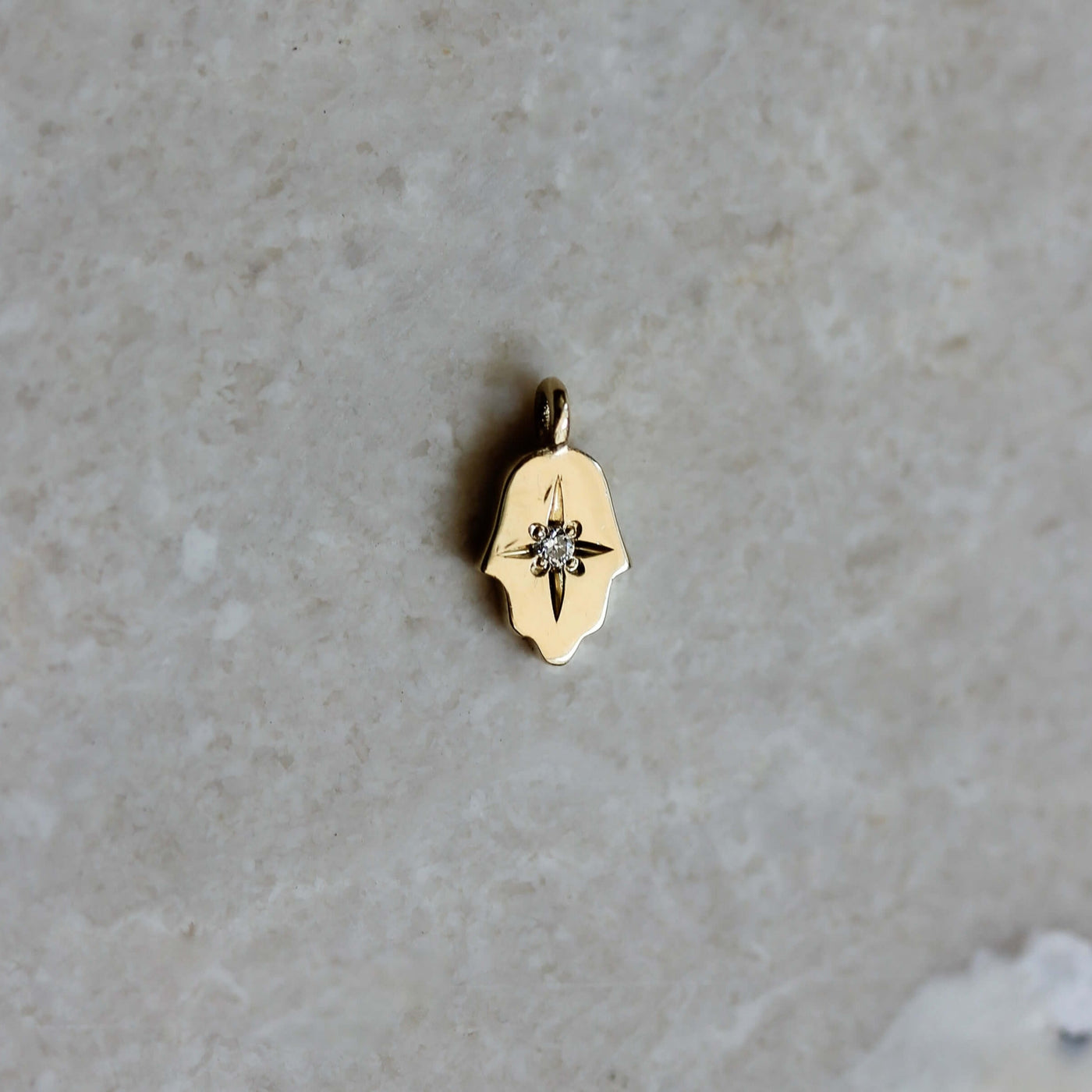 Tiny Hamsa Pendant 14k Gold Necklaces