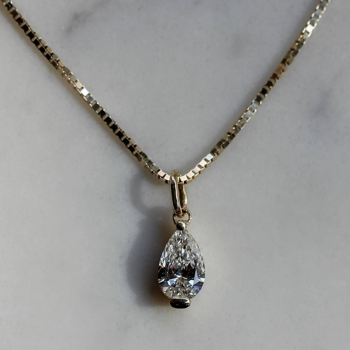 Elsa Necklace 14k Gold Lab Diamond Necklaces