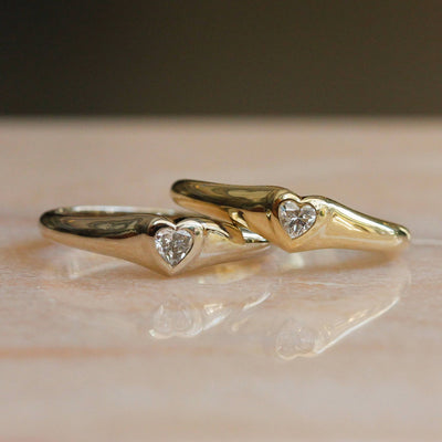 Celeste Heart Ring 14k Gold Lab Diamond Rings