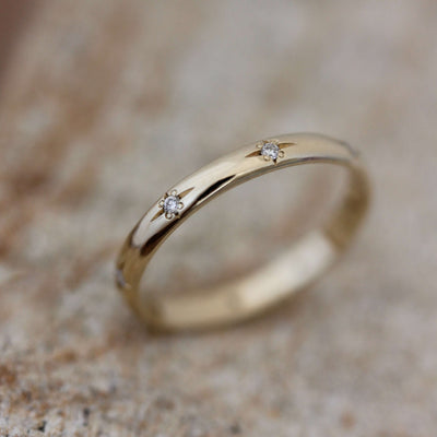 Saturn Ring 14k Gold Lab Diamonds Rings