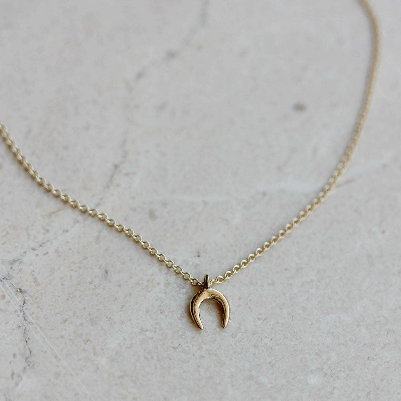 Tiny Horse Shoe Necklace 14k Gold Necklaces