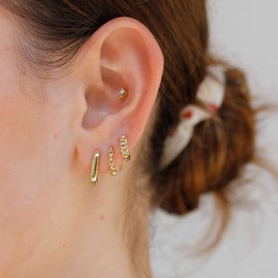 Lily Hoop Earring 14K Gold Earrings 
