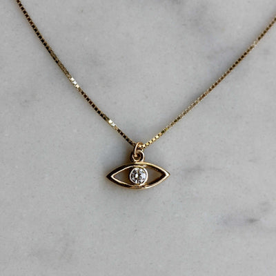 Good Eye Necklace 14k Gold Necklaces