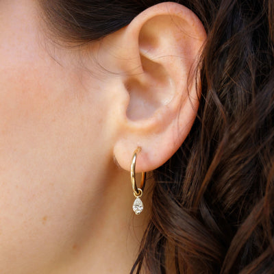 Elsa Big Hoop Earring 14k Gold Lab Diamond Earrings