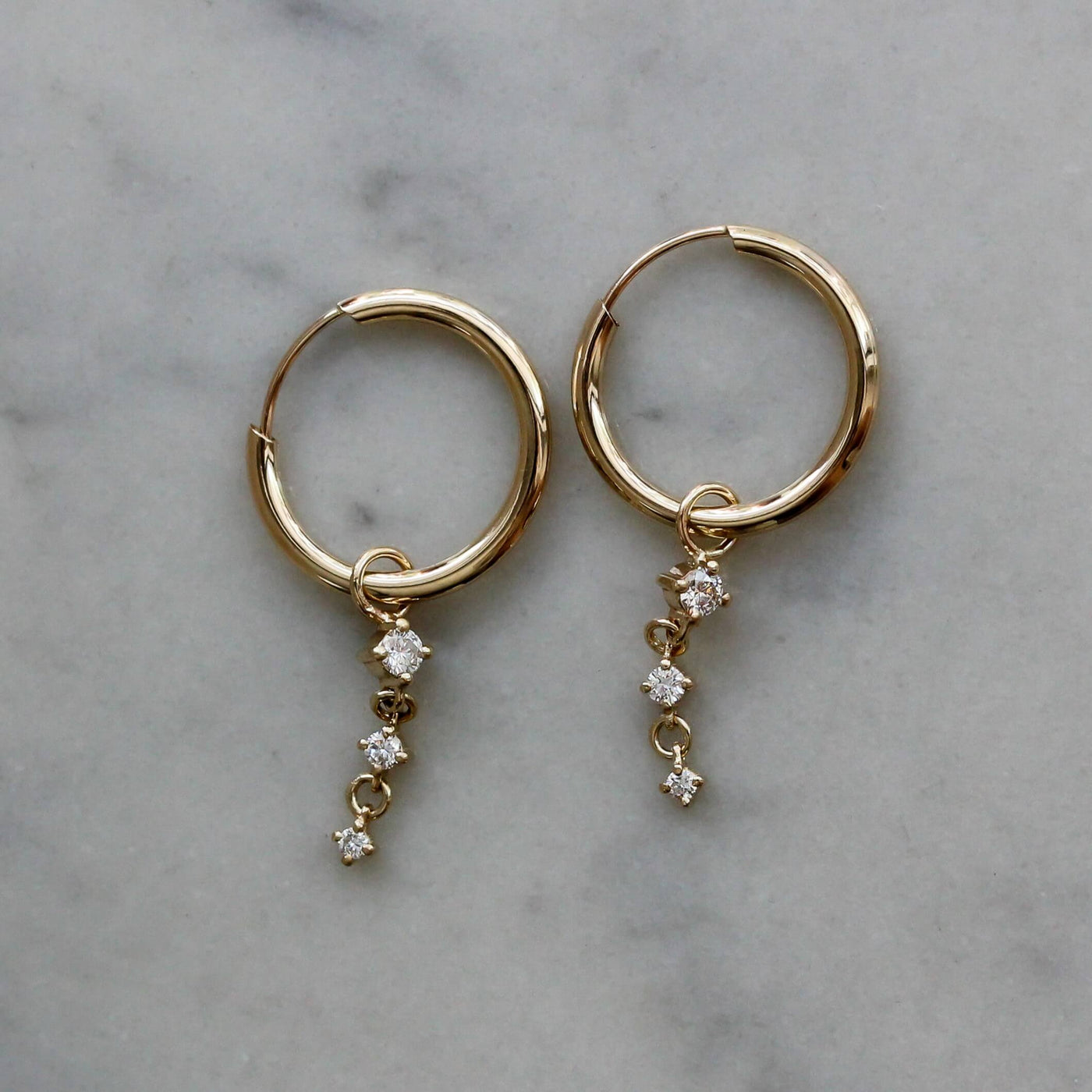 Harmony Pendant 14k Gold White Diamonds Earrings