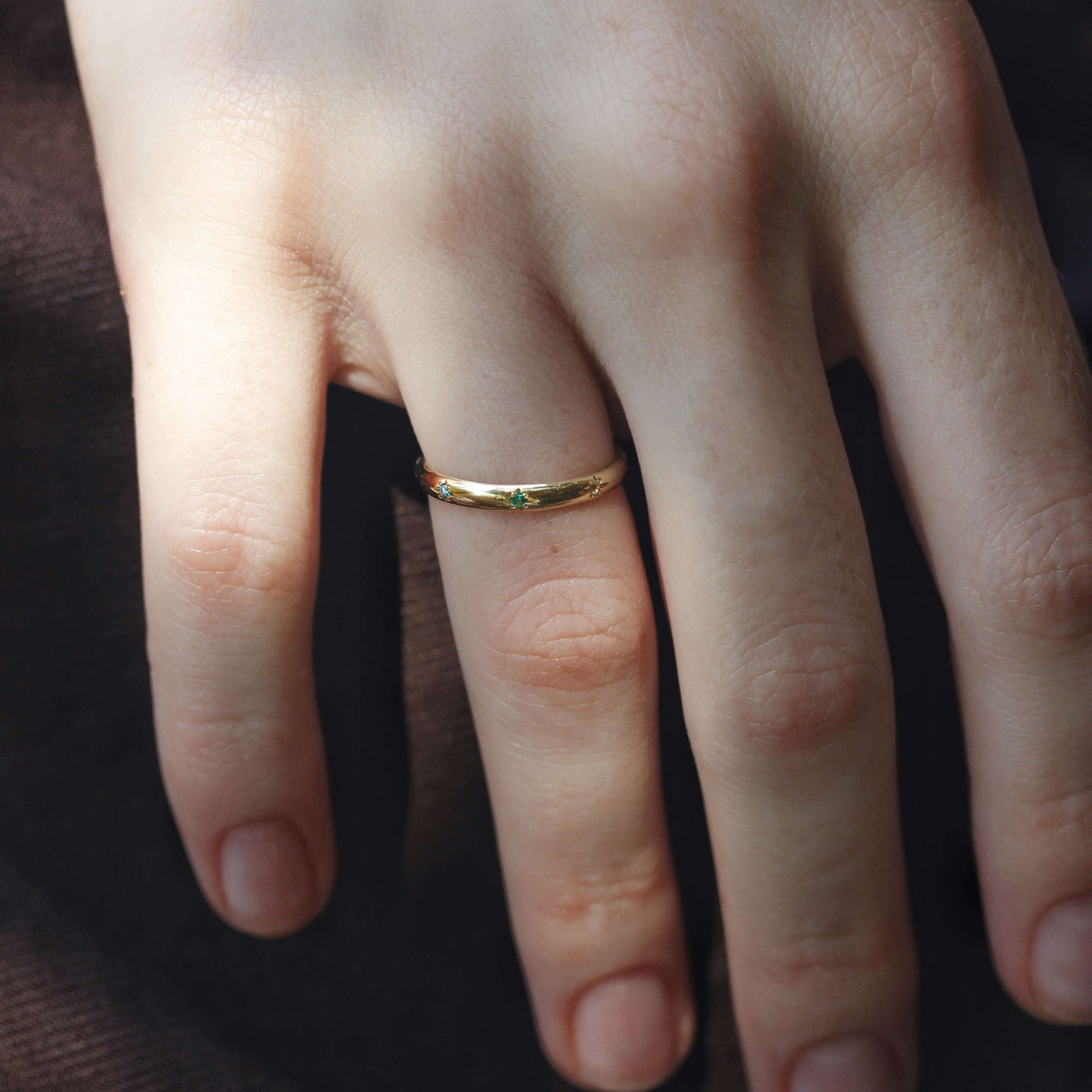 Saturn Rainbow Ring 14k Gold Rings