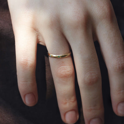 Saturn Rainbow Ring 14k Gold Rings