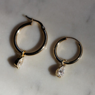 Elsa Big Hoop Earring 14k Gold Lab Diamond Earrings