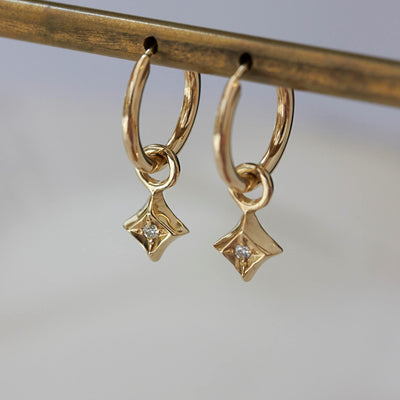 Star Pendant 14k Gold Earrings