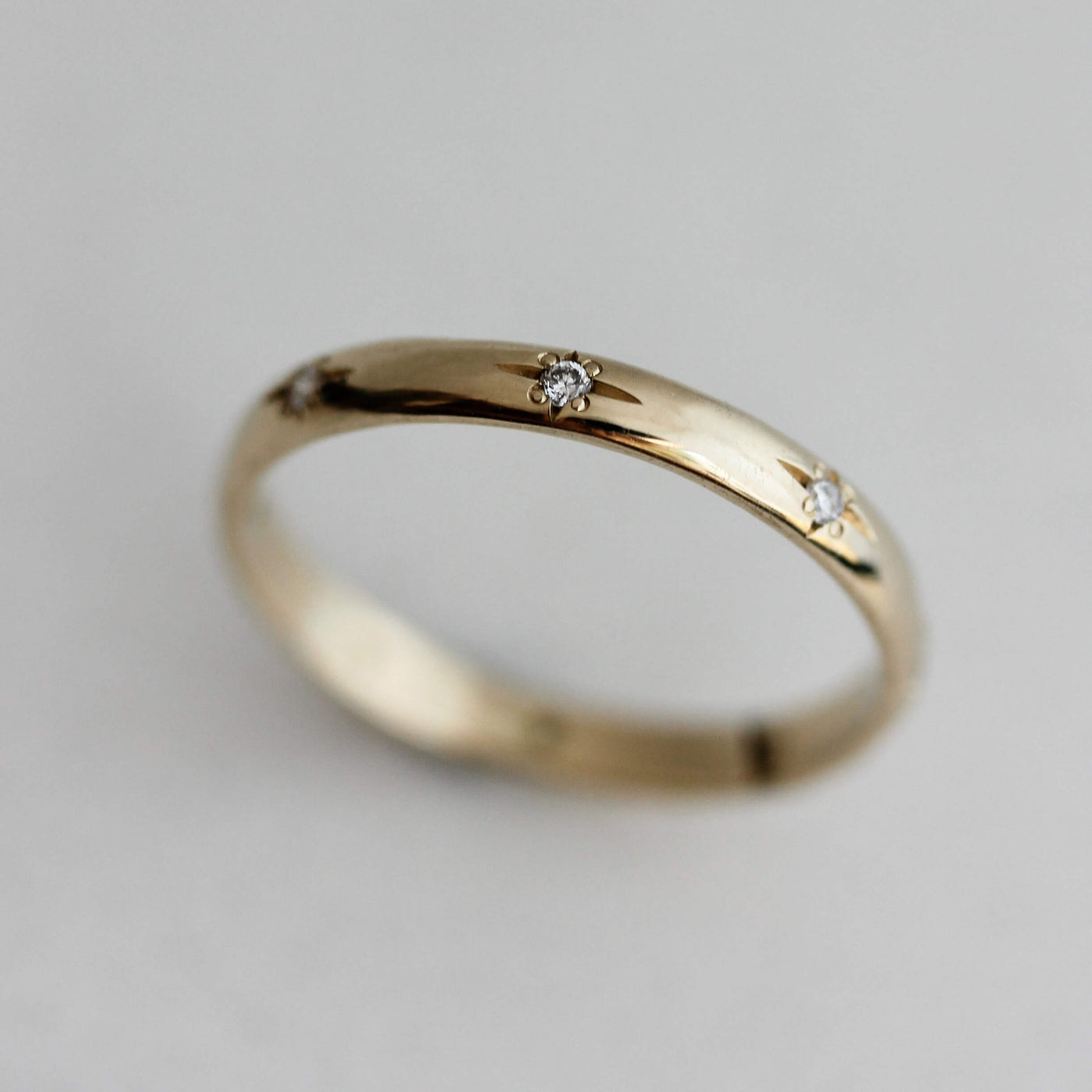 Saturn Ring 14k Gold Lab Diamonds Rings