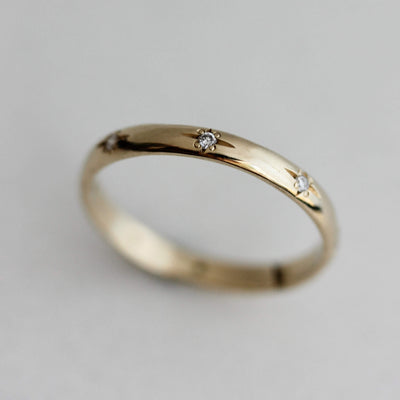 Saturn Ring 14k Gold Lab Diamonds Rings