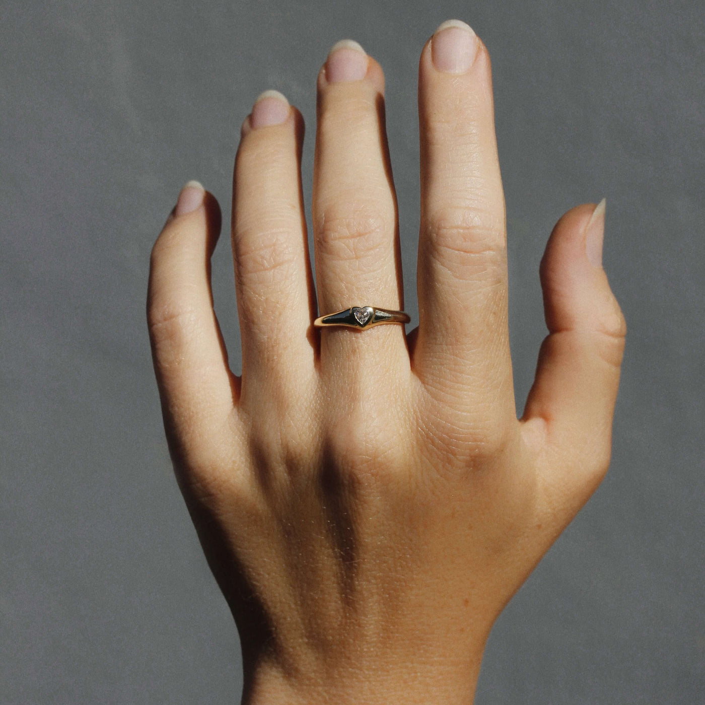Celeste Heart Ring 14k Gold Lab Diamond Rings