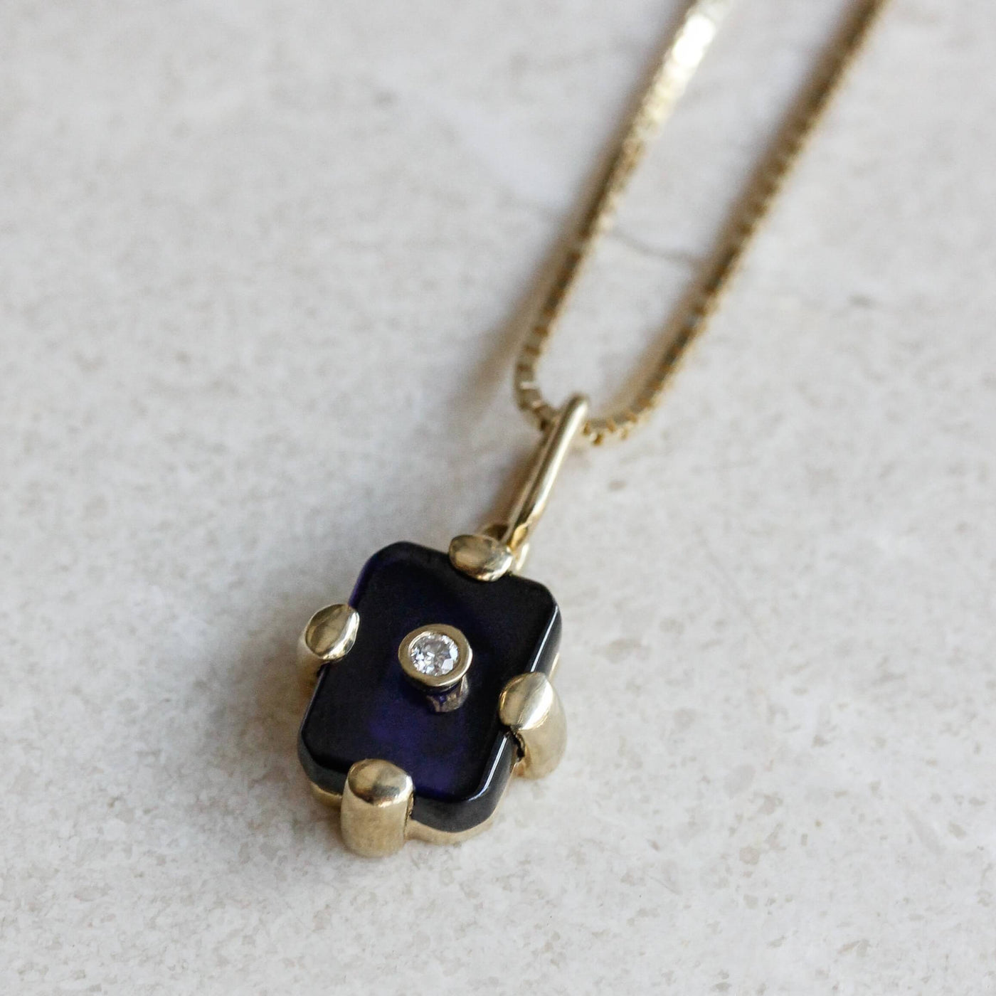 Midnight Necklace 14k Gold Lab Diamond & Sapphire Necklaces