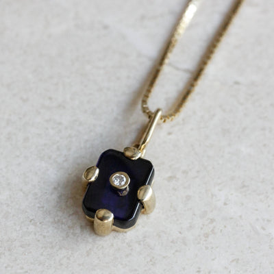 Midnight Necklace 14k Gold Lab Diamond & Sapphire Necklaces