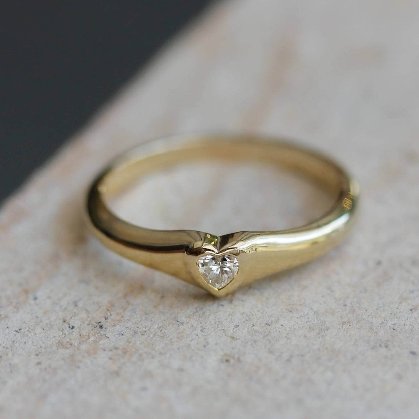 Celeste Heart Ring 14k Gold Lab Diamond Rings