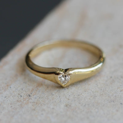 Celeste Heart Ring 14k Gold Lab Diamond Rings