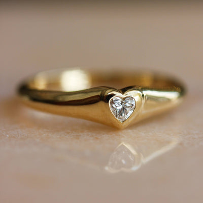 Celeste Heart Ring 14k Gold Lab Diamond Rings