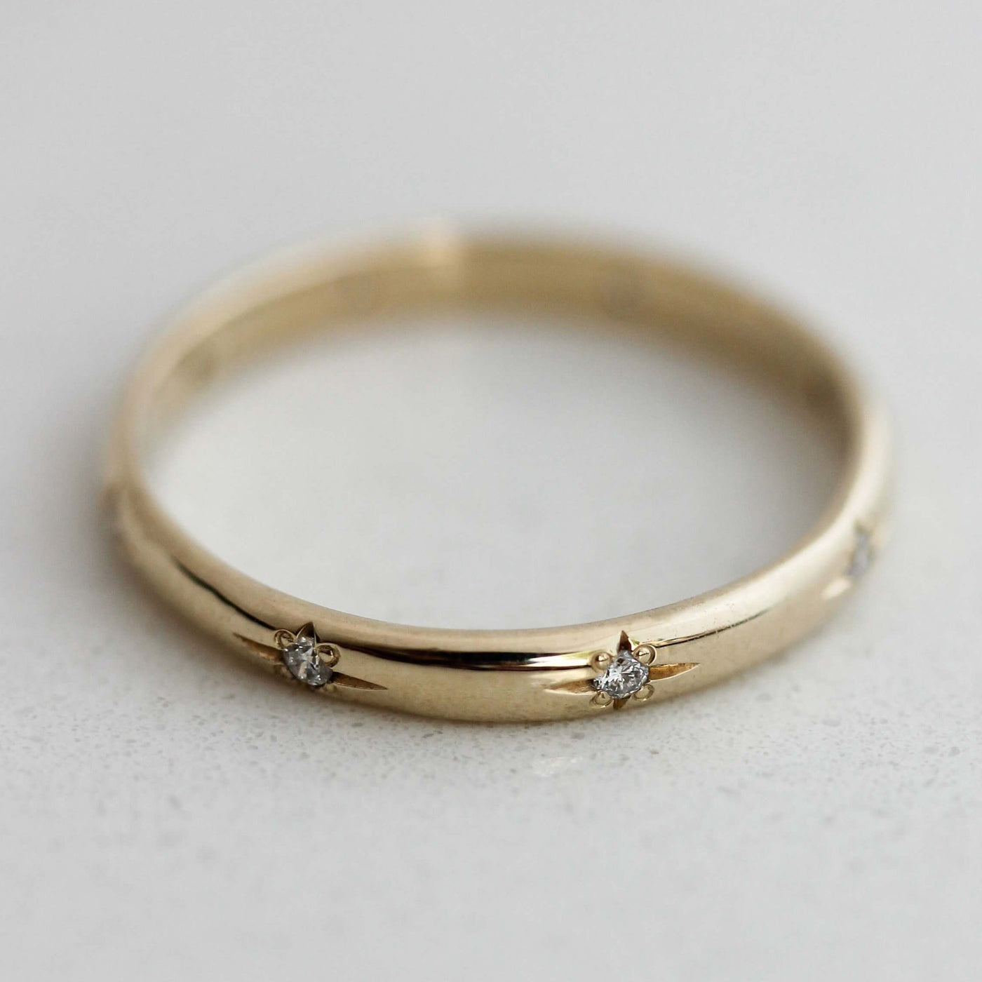 Saturn Ring 14k Gold Lab Diamonds Rings