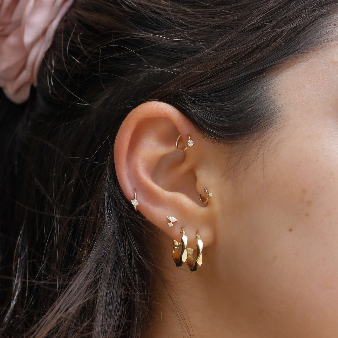 Sahara Helix 14k Gold Lab Diamond Earrings