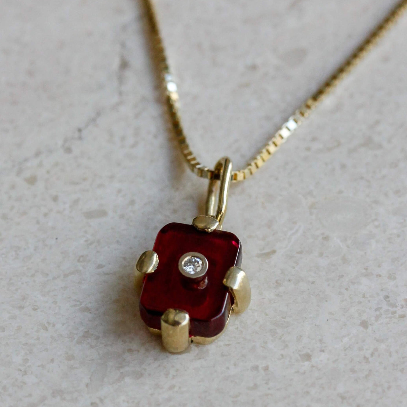 Midnight Necklace 14k Gold Lab Diamond & Rubi Necklaces