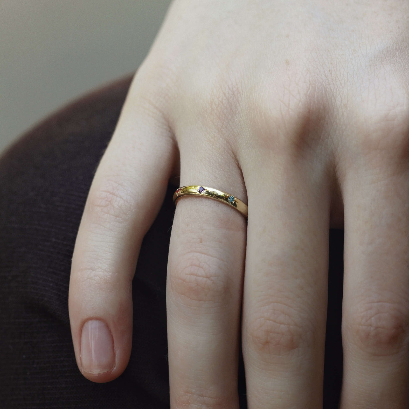 Saturn Rainbow Ring 14k Gold Rings