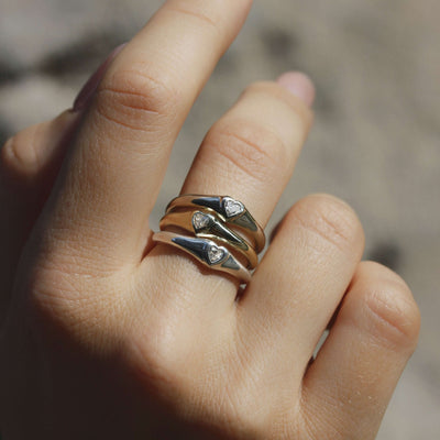 Celeste Heart Ring Silver Lab Diamond Rings