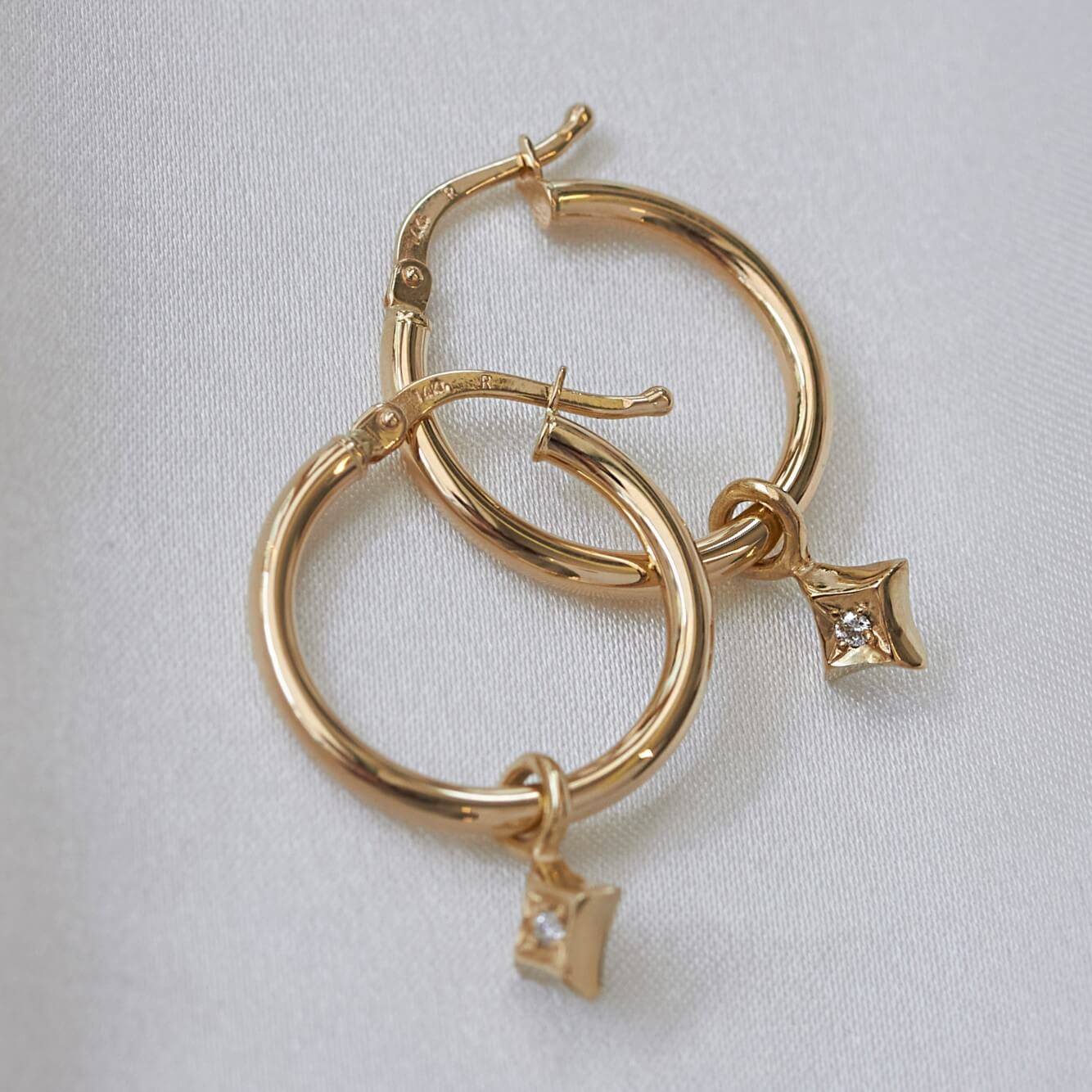 Star Pendant 14k Gold Earrings 14K Yellow
