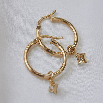 Star Pendant 14k Gold Earrings 14K Yellow