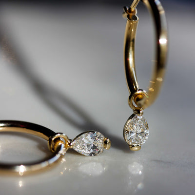 Elsa Big Hoop Earring 14k Gold Lab Diamond Earrings