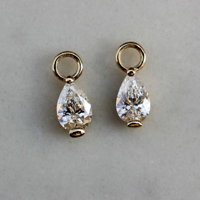 Elsa Earring Pendant 14k Gold Lab Diamond Earrings