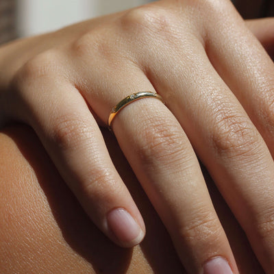 Saturn Ring 14k Gold Lab Diamonds Rings