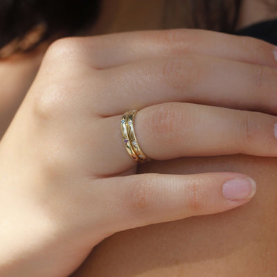 Saturn Rainbow Ring 14k Gold Rings