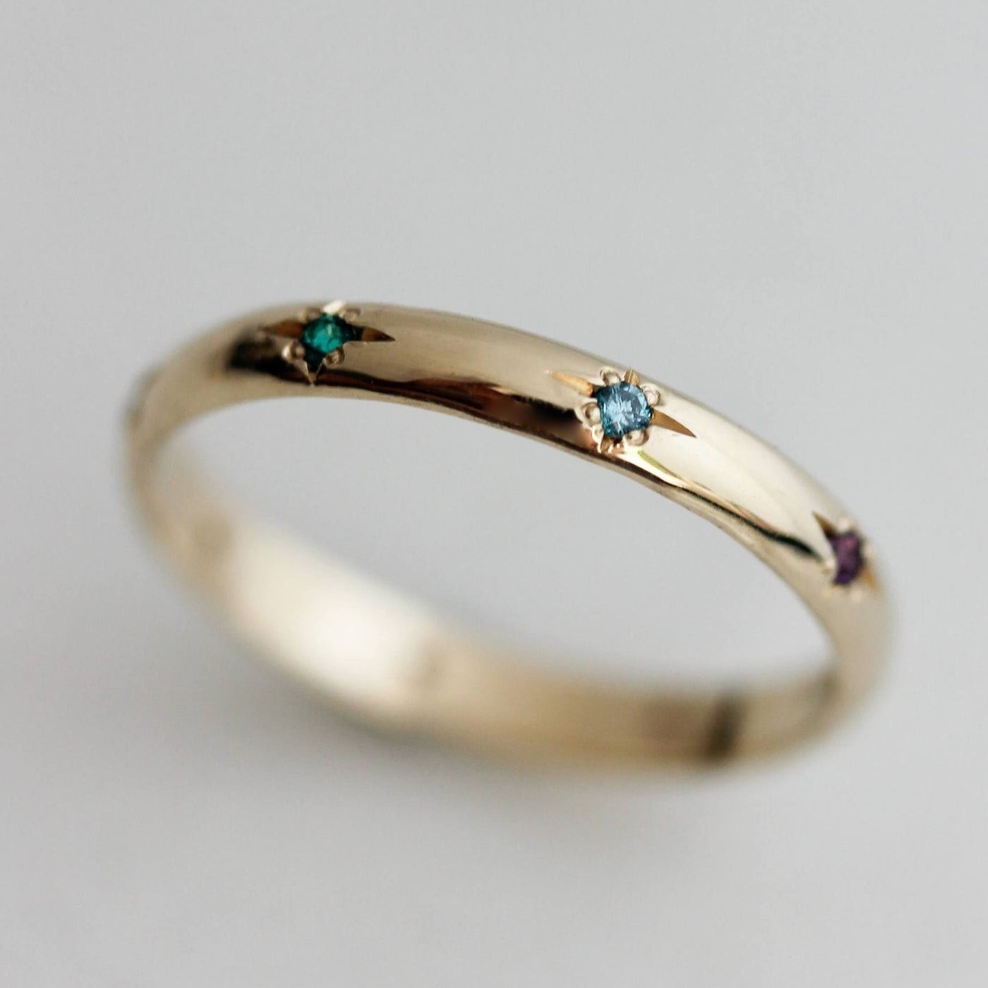Saturn Rainbow Ring 14k Gold Rings