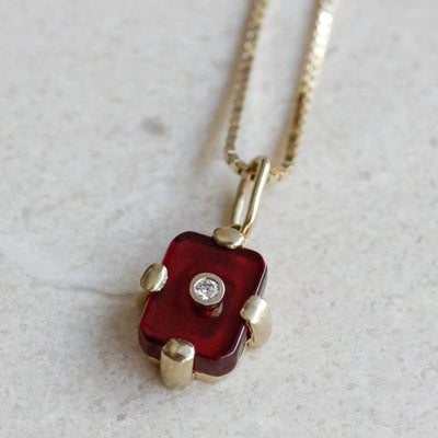 Midnight Necklace 14k Gold Lab Diamond & Rubi Necklaces