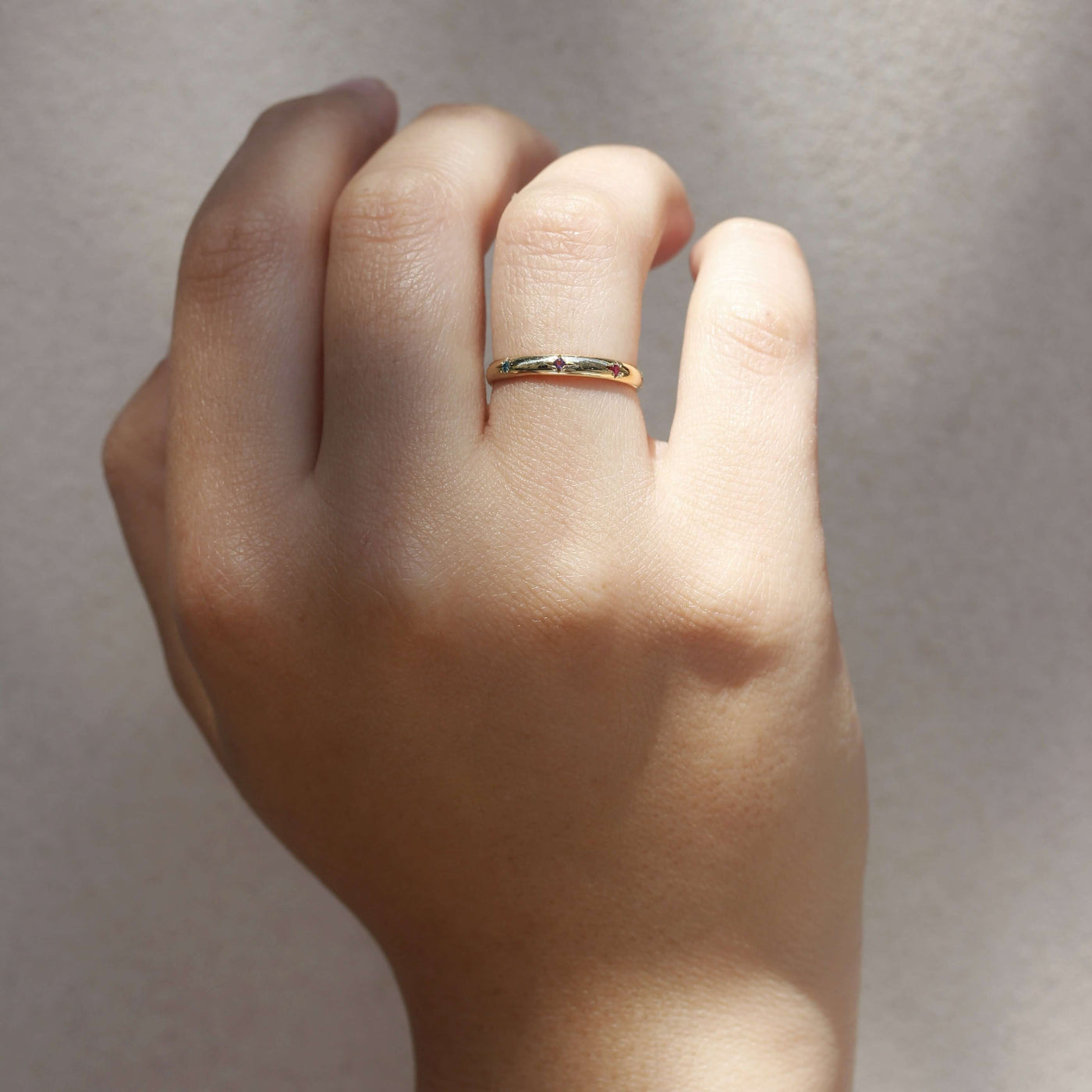 Saturn Rainbow Ring 14k Gold Rings