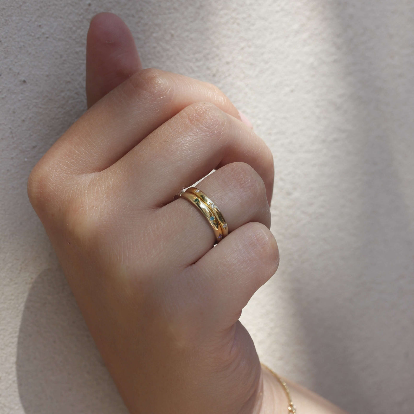 Saturn Rainbow Ring 14k Gold Rings