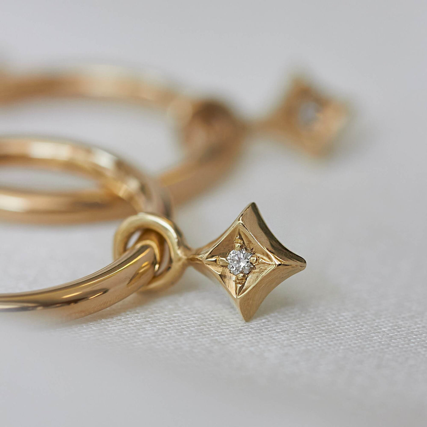 Star Pendant 14k Gold Earrings