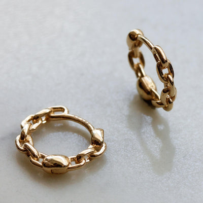 Lily Hoop Earring 14K Gold Earrings 