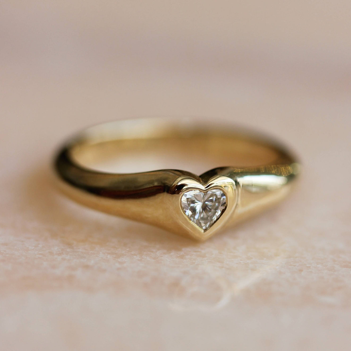 Celeste Heart Ring 14k Gold Lab Diamond Rings