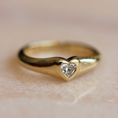 Celeste Heart Ring 14k Gold Lab Diamond Rings