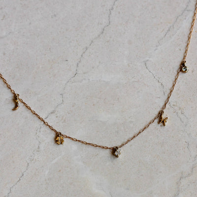 Tiny Clover Pendant 14k Gold Necklaces