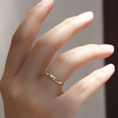 Saturn Rainbow Ring 14k Gold Rings