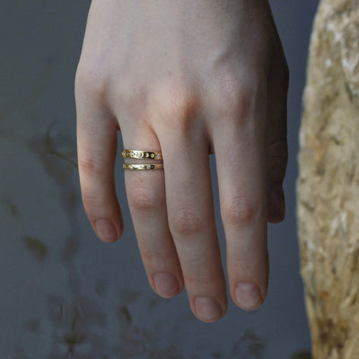Moon Ring 14k Gold Lab Diamond Rings
