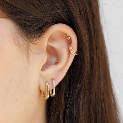 Malibu Hoop Earring 14K Gold Earrings 