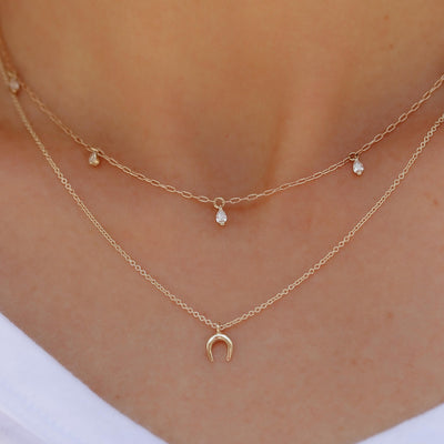 Tiny Horse Shoe Necklace 14k Gold Necklaces