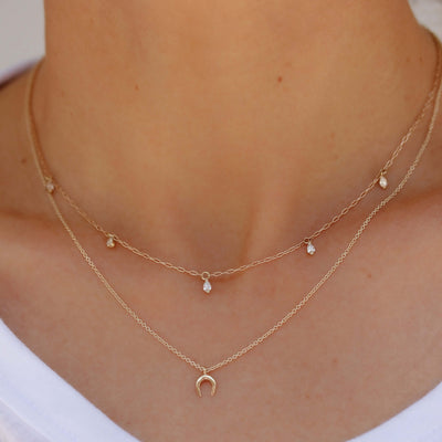 Tiny Horse Shoe Necklace 14k Gold Necklaces